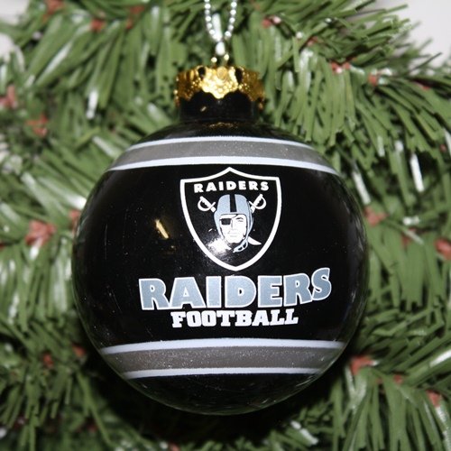 Oakland Raiders Official NFL 3′ Glass Ball Christmas Ornament by Forever Collectibles