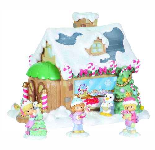 Precious Moments Candy Cane Lane Set/4 Sweet Shop With 3 Figurines