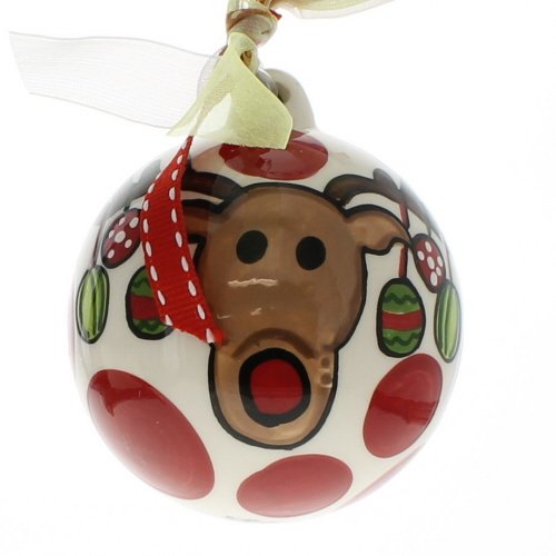 Glory Haus Decorate Reindeer Ball Ornament, 4 by 4-Inch
