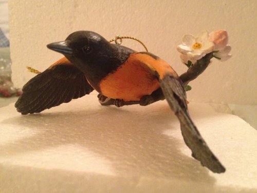 Danbury Mint Songbird Ornament, Song Sparrow and Baltimore Oriole