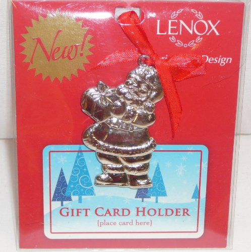 Lenox Metal Santa Ornament Gift Card Holder