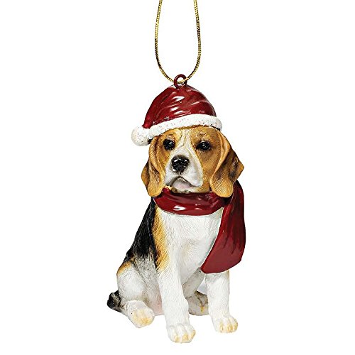 Design Toscano JH576327 Beagle Holiday Dog Ornament Sculpture, Full Color