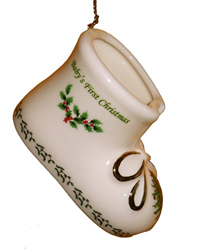 Spode Christmas Tree Baby’s First Christmas Bootie Ornament Dated 2014