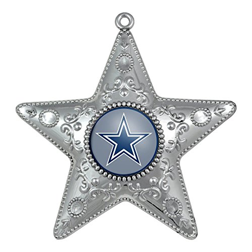 NFL Dallas Cowboys Silver Star Ornament – 4.5″