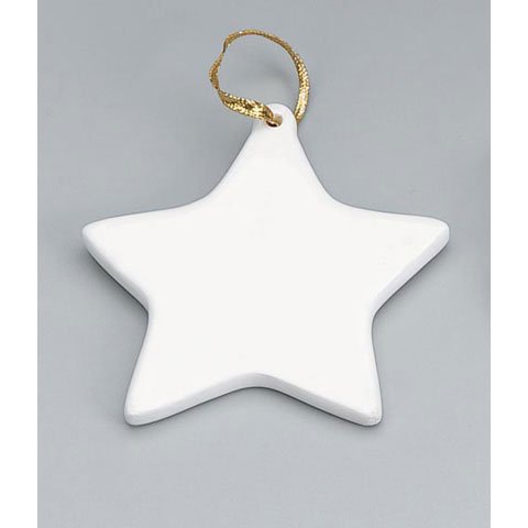 Bulk Buy: Darice DIY Crafts Porcelain Ornament Star 3.5 inches (6-Pack) 6651-34