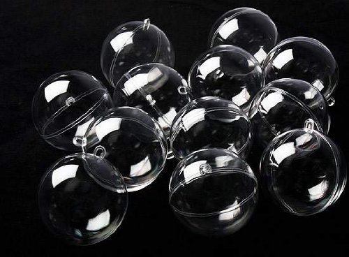 60mm Clear Plastic Acrylic Fillable Ball Ornament – Wholesale Box of 24