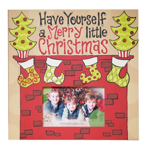 Glory Haus Merry Little Christmas Fireplace Frame, 12 by 12-Inch