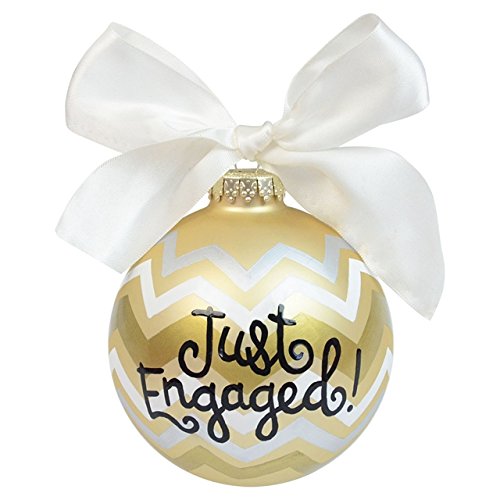 Just Engaged Metallic Bargello Glass Ornament