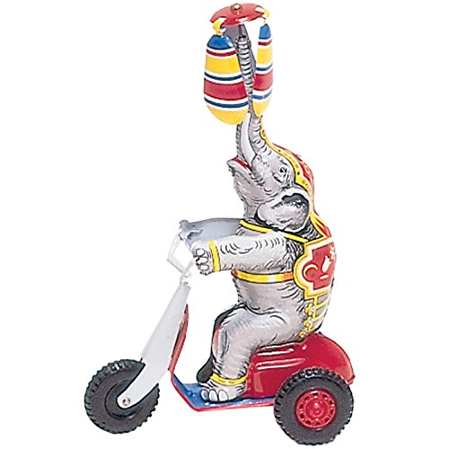 Alexander Taron German Collectible Tin Toy – Elephant on Scooter – 8.5″H x 3.5″W x 5.5″D