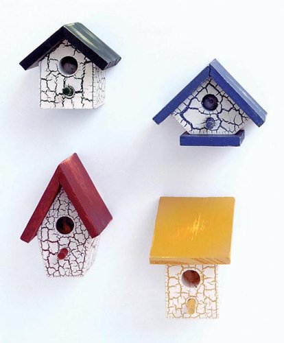 Darice 9143-35 Miniature Crackled Birdhouse, 2-3-Inch