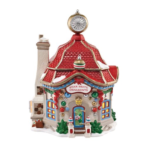 Department 56 North Pole Series Village Star Brite Glass Ornament Lit House, 7-Inch