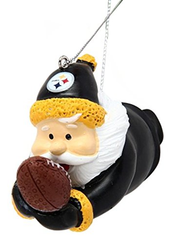 TEAM BEANS FOREVER COLLECTIBLES ACTION SANTA ORNAMENT STEELERS