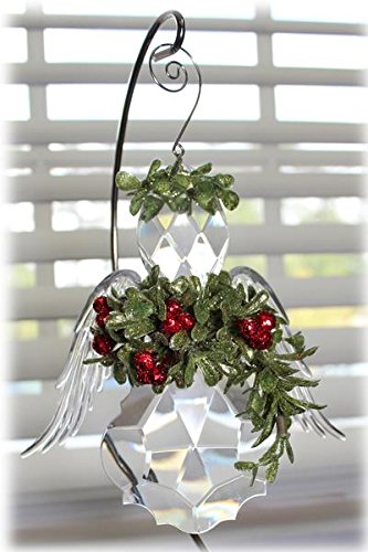 Mini Mistletoe Krystal Angel Ornament 6.5″