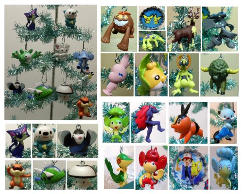 Pokemon Set of 10 Random Black and White 2″ to 3″ Holiday Christmas Tree Ornaments Featuring 10 Different Randomly Selected Black and White Characters