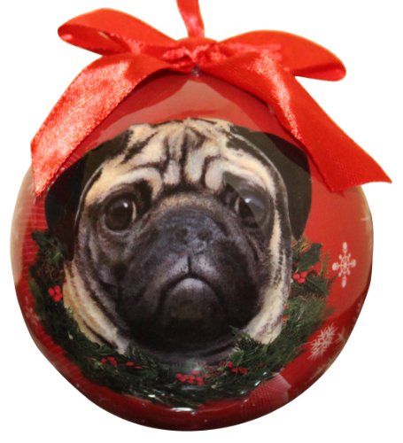 Pug Christmas Ornament Shatter Proof Ball Easy To Personalize A Perfect Gift For Pug Lovers
