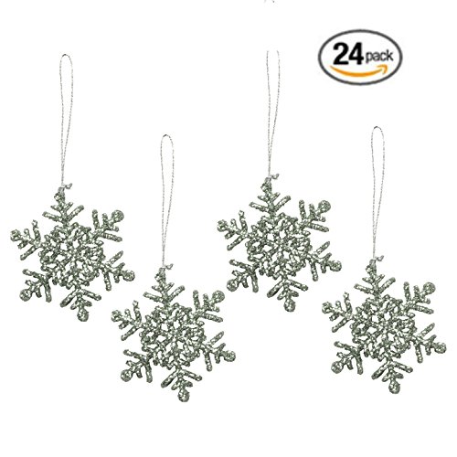 Premium Silver Snowflake Ornaments 2-3/4-in – Set of 24