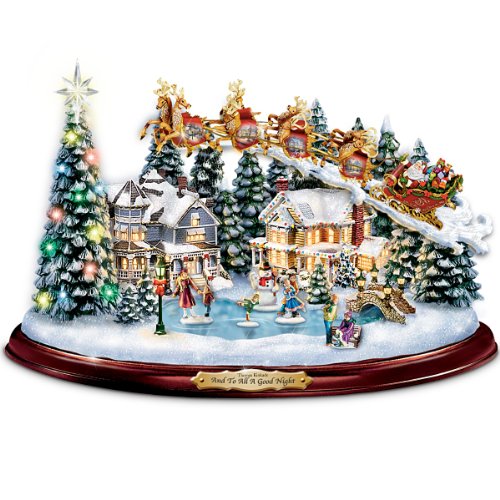 Thomas Kinkade And To All A Good Night Christmas Sculpture by The Bradford Exchange