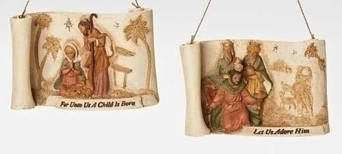 4″ Fontanini Three Kings Scroll Religious Christmas Nativity Ornament with Verse