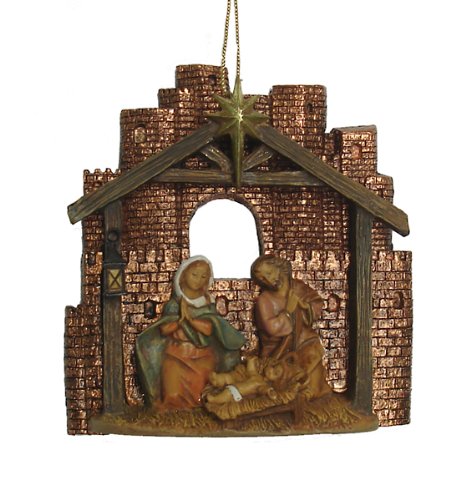 5″ Fontanini Holy Family Nativity Stable Scene Christmas Ornament #56321