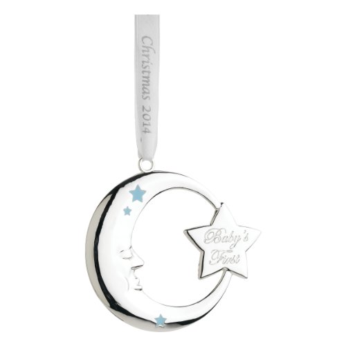 Reed & Barton 3525BLU Baby’s First Christmas Blue Moon with 2014 Year Marked Ribbon, 2.75-Inch