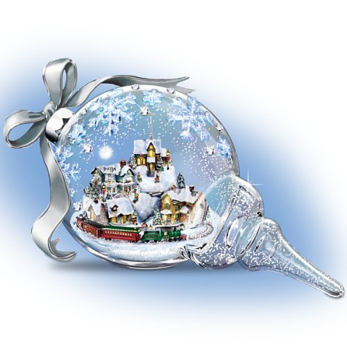 Thomas Kinkade Christmas Hand-Blown Glass Sculpture: Together For The Holidays by The Bradford Exchange