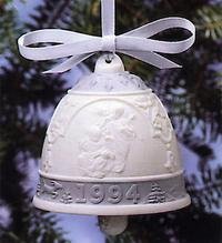 1994 Lladro Christmas Bell Campana Navidad #16139 Angels with Musical Instruments