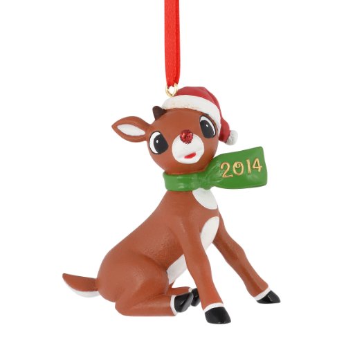 Department 56 Rudolph Rudolph with 2014 Scarf Ornament, 2.75-Inch