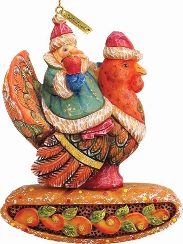 G. Debrekht 63135 General Holiday Santa On Turkey Ornament 4 inch