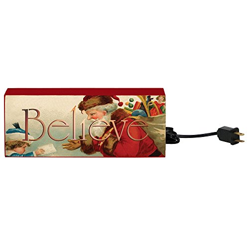 Believe in Santa – Vintage Lighted Table Box Lamp