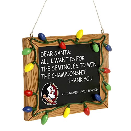 Florida State Seminoles Official NCAA 3 inch x 4 inch Chalkboard Sign Christmas Ornament