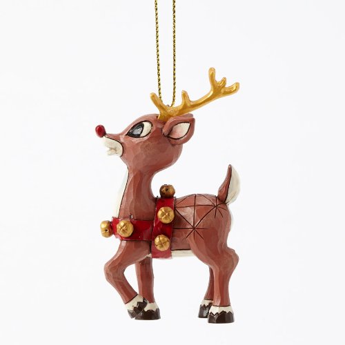 Rudolph Jim Shore Holiday Ornament Rudolph W/ Gold Accent Ornament