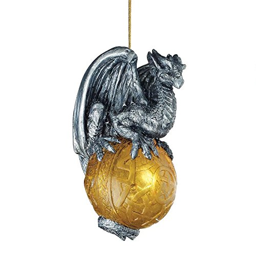 Design Toscano CL5541 Protector of the Gothic Portal Celtic Dragon 2010 Holiday Ornament in Faux Pe…