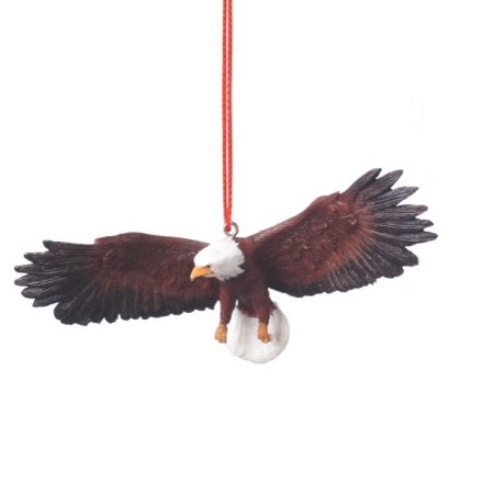 Soaring Eagle Resin Ornament- Rustic Holiday Christmas Tree Decor