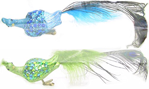 Christmas Ornament 137mm Peacock Assorted Styles 2 Count