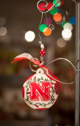 Glory Haus Nebraska Ball Ornament, 4 by 4-Inch