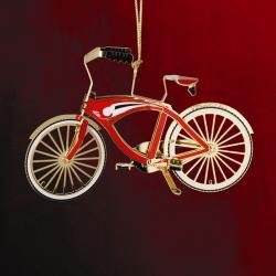 Bicycle 24K Gold Over Brass Christmas Ornament