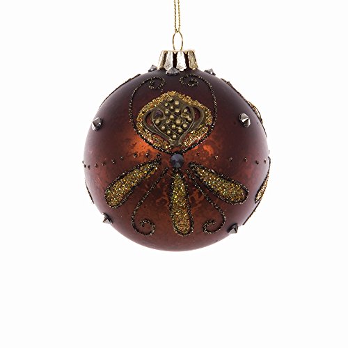 Sage & Co. 681F110012 Glass Ball Ornament, Brown