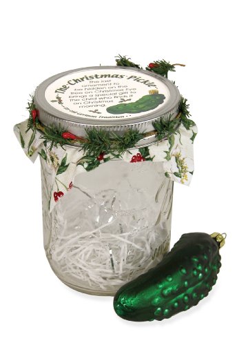 Glass Pickle Ornaments in Jars