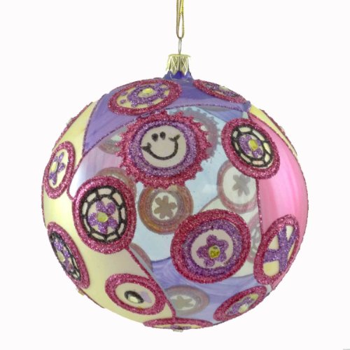 Holiday Ornament PSYCHEDELIC HIPPEI BALL BV01150528 Christmas Jim Marvin Glass