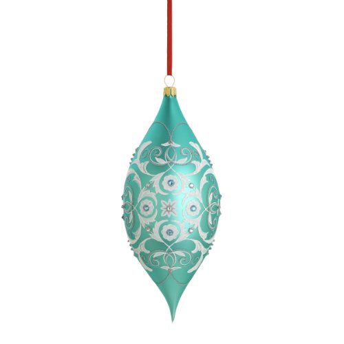 Reed & Barton Intaglio Teardrop Christmas Ornament, 6-1/2-Inch