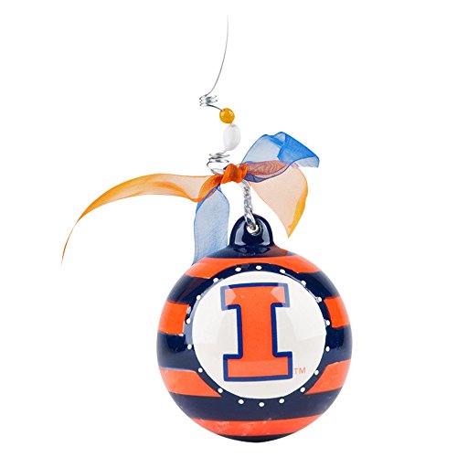 Illinois Fighting Illini 4 Inch Ceramic Stripe Ornament