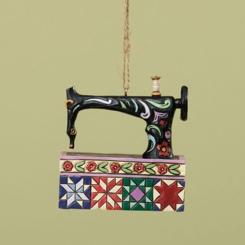 Jim Shore for Enesco Heartwood Creek Vintage Sewing Machine Ornament, 3-Inch