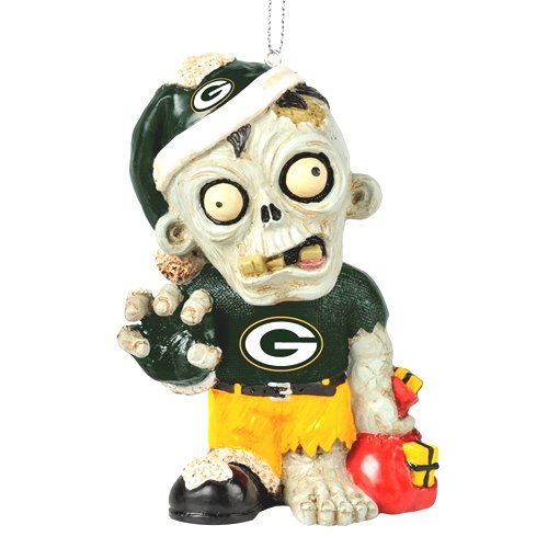 Green Bay Packers NFL Zombie Christmas Ornament