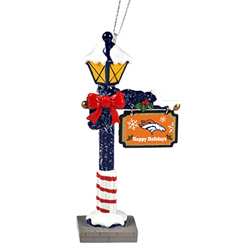 Denver Broncos Official NFL 5.7 inch x 3 inch Street Lamp Christmas Ornament