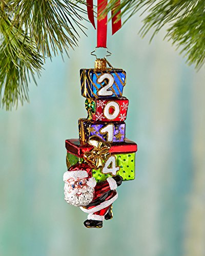 Christopher Radko Dated 2014 Carry in the Year Glass Christmas Ornament – 6″h. – 1017479