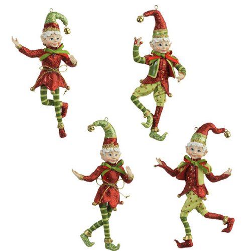 RAZ Imports – 5.5″ Decorative Elf Ornaments (Set of 4)