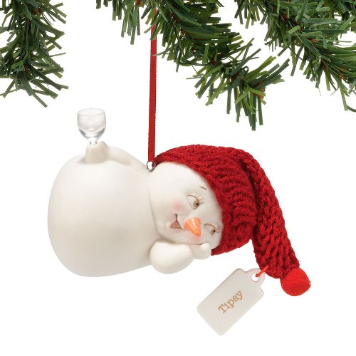 Department 56 Snow Pinions Tipsy Ornament, 2.75-Inch