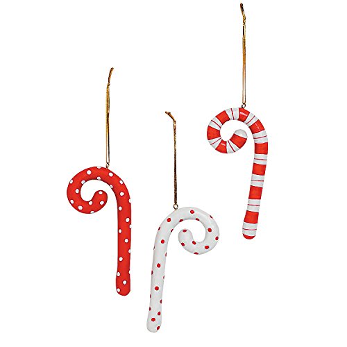 1 Dozen – 4″ Resin Curly Q Candy Cane Christmas Tree Ornaments