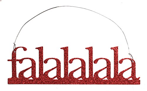 Primitives by Kathy, Annie Schickel Red Glitter “Falalalala” Tin Christmas Tree Word Ornament