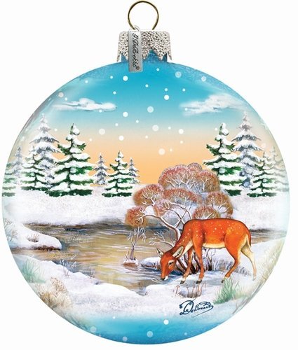 G Debrekht Winter Reindeer Ball Ornament